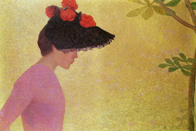 Jeune fille de profil d' Aristide Maillol 1896 - tableau celebre femme