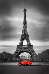 Tour eiffel et 2CV - affiche paris