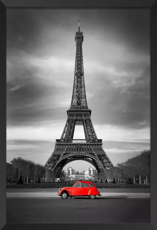 Tour eiffel et 2CV - affiche paris