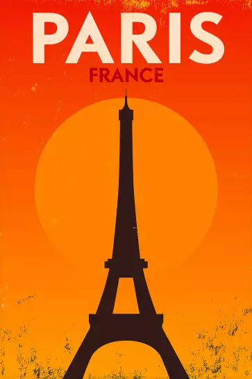 Orange Eiffel - poster paris