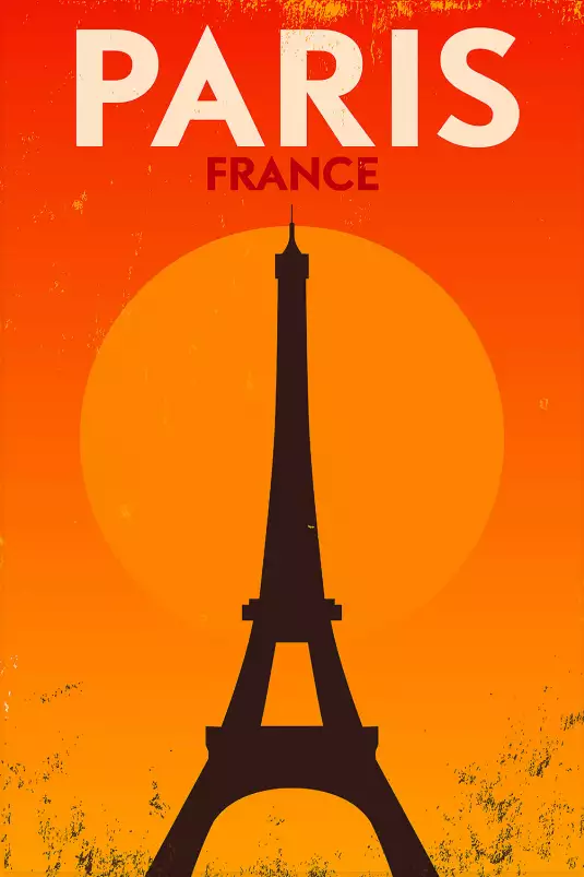 Orange Eiffel - poster paris