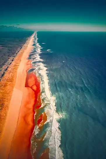 Sentier de plage et banc de sable - affiche bord de mer