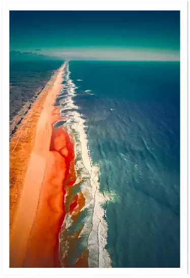 Sentier de plage et banc de sable - affiche bord de mer