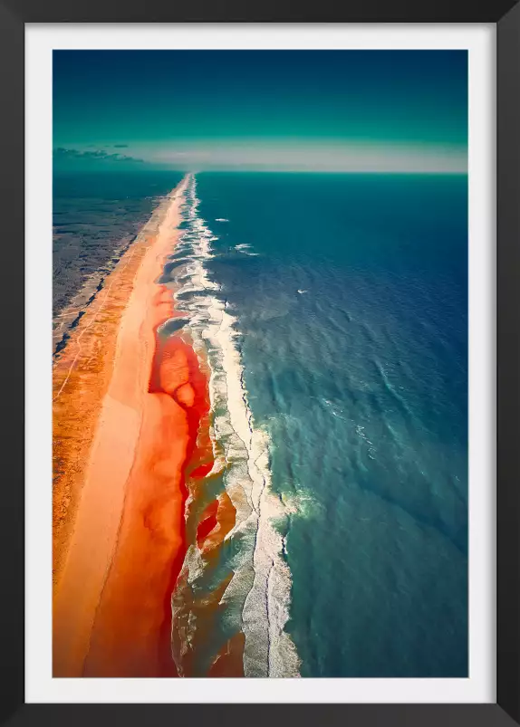 Sentier de plage et banc de sable - affiche bord de mer