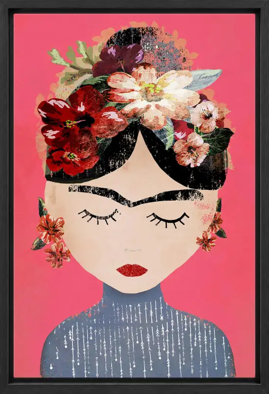 Affiche D'art Frida en rose