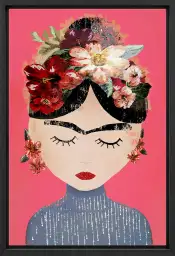 Affiche D'art Frida en rose