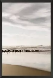 Embruns et nuages à la plage - tableau bord de mer