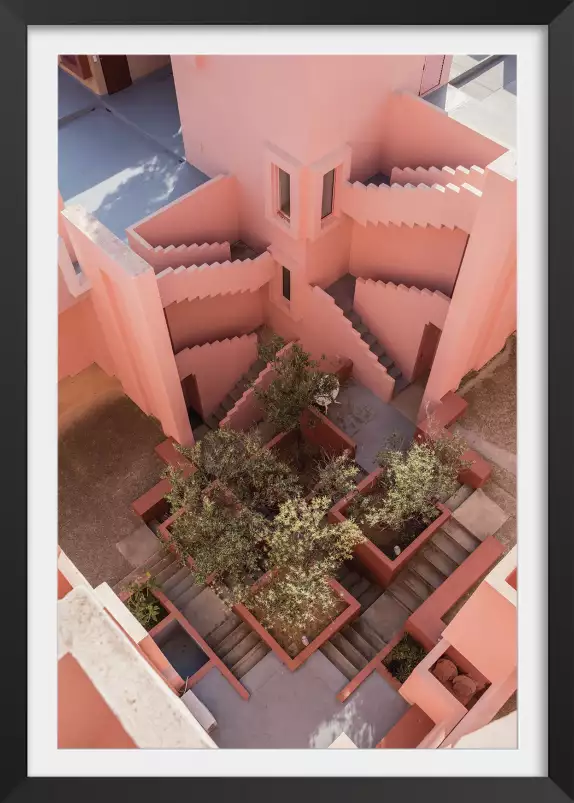 Escaliers roses la muralla roja - poster architecture