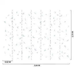 Papier peint motif oiseaux bleu pastel répétitif