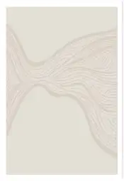 Tableau abstrait minimaliste - Courbes Organiques Crème