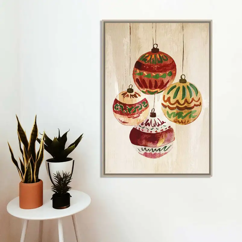 Tableau Noël Vintage traditionnel : une illustration féérique pour une déco chaleureuse.