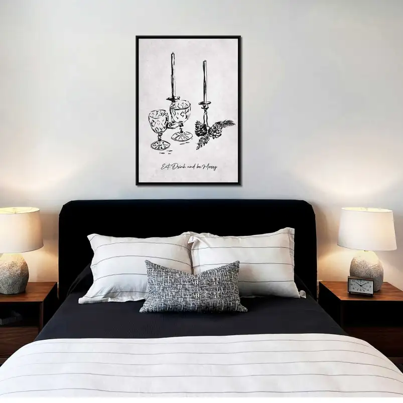 Tableau Noël à l’aquarelle: une décoration murale festive et élégante.