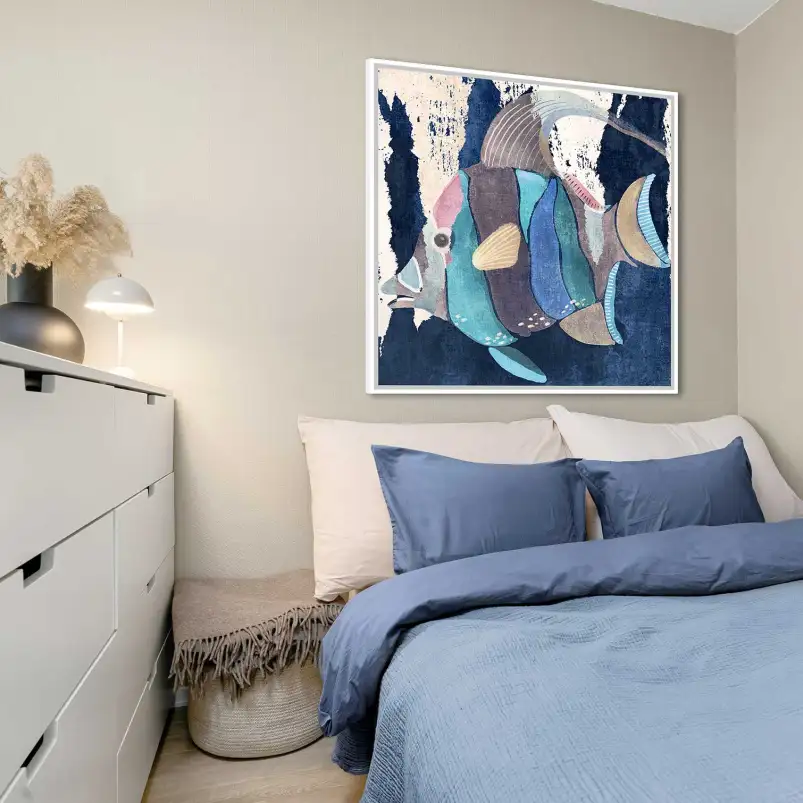 Sublimez votre déco avec cette affiche de poisson exotique. Une illustration marine colorée idéale pour une salle de bain.