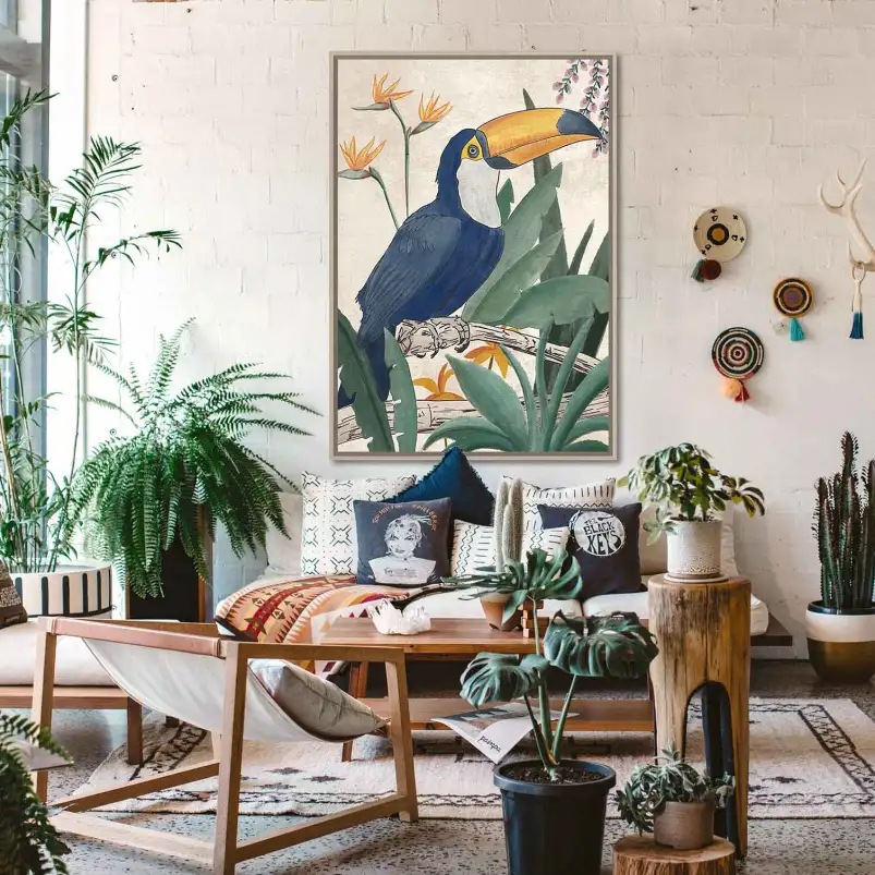 Invitez l'exotisme dans votre intérieur avec cette affiche de toucan.