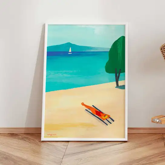 Affiche rétro esprit Riviera signée Henry Rivers