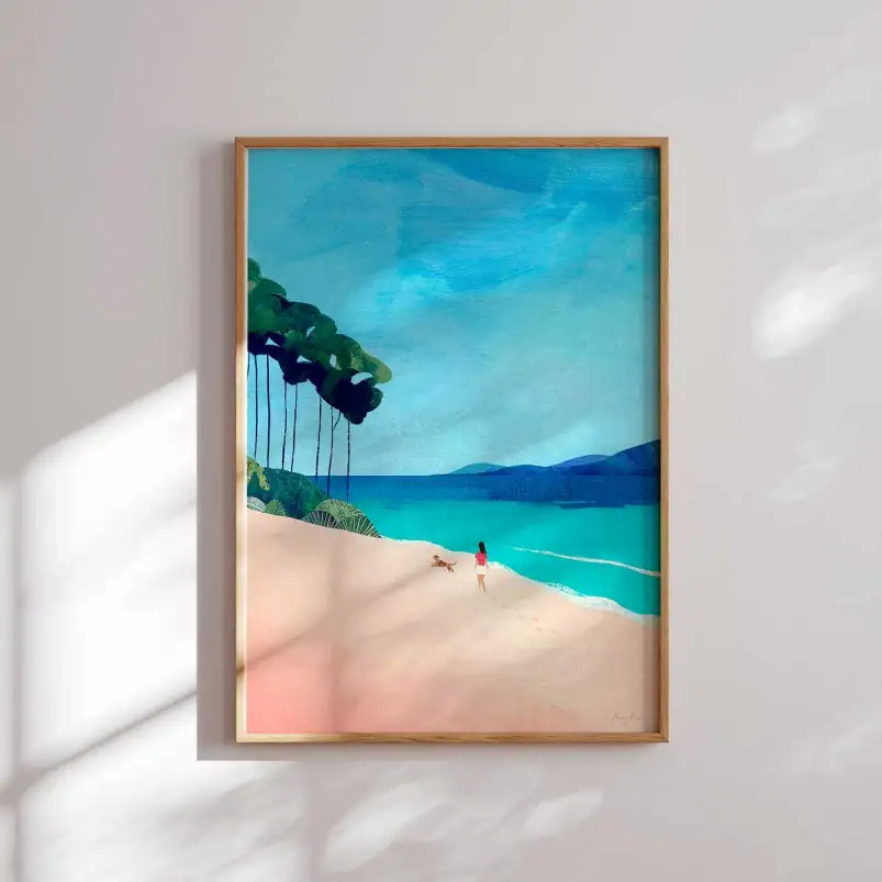 Affiche promenade en bord de mer Henry Rivers
