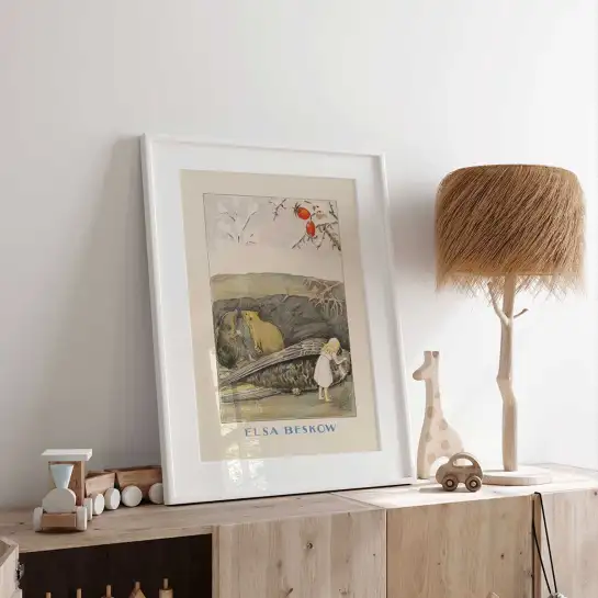 Affiche enfant Poucette hirondelle blessée Elsa Beskow