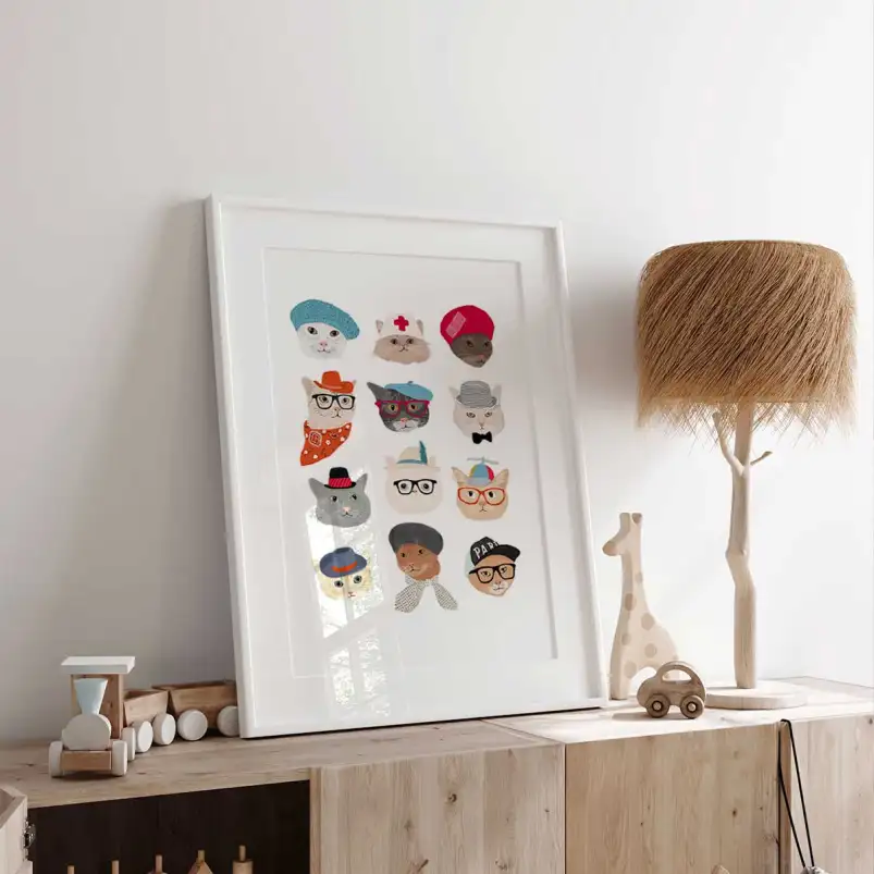 Affiche portraits de chats