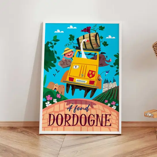 Affiche Dordogne vignobles et châteaux