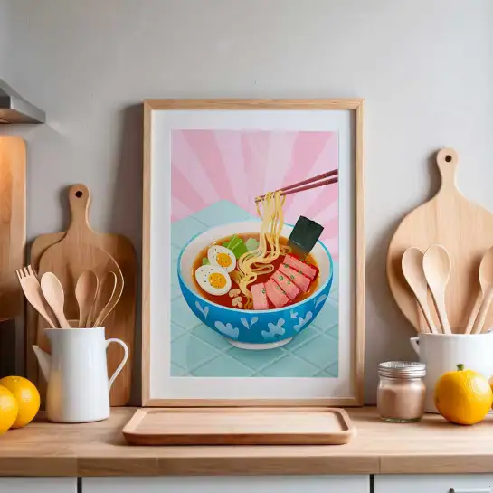 Affiche ramen illustration cuisine japonaise