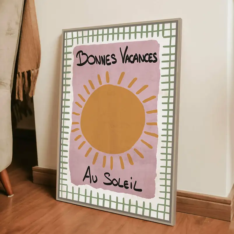 Célébrez l'été avec cette affiche rétro "Bonnes Vacances". Une décoration murale chaleureuse inspirée des affiches vintage.
