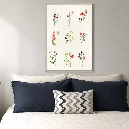 Une illustration florale en aquarelle inspirée des fleurs des champs pour une décoration naturelle.
