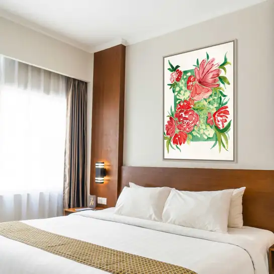 Laissez entrer l'élégance avec cette affiche de pivoines rouges en aquarelle. Une déco florale raffinée pour toutes les pièces.