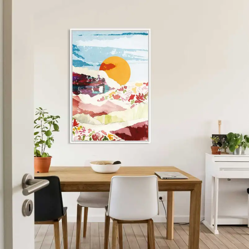 Un collage artistique inspiré du coucher de soleil