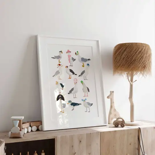Affiche mouettes stylées