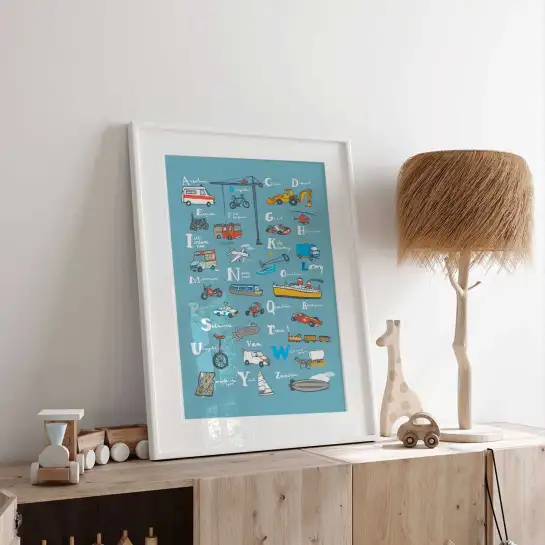 Affiche alphabet véhicules