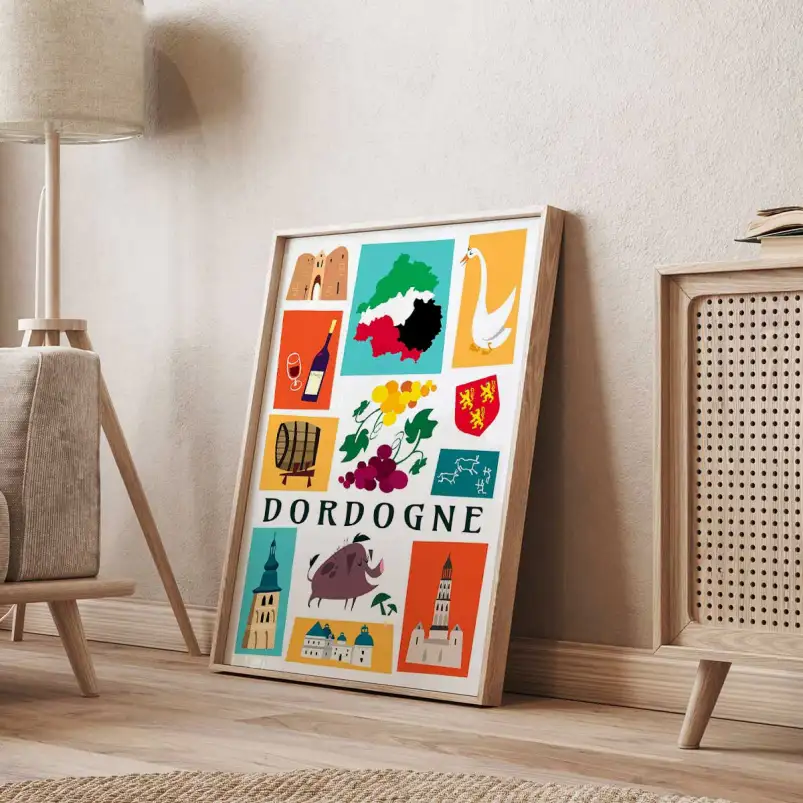 Affiche Dordogne icônes du Périgord
