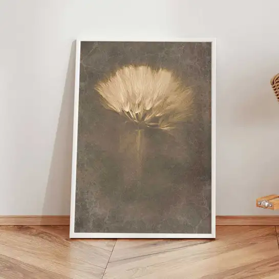 Tableau abstrait formes ondulées noir et ocre
