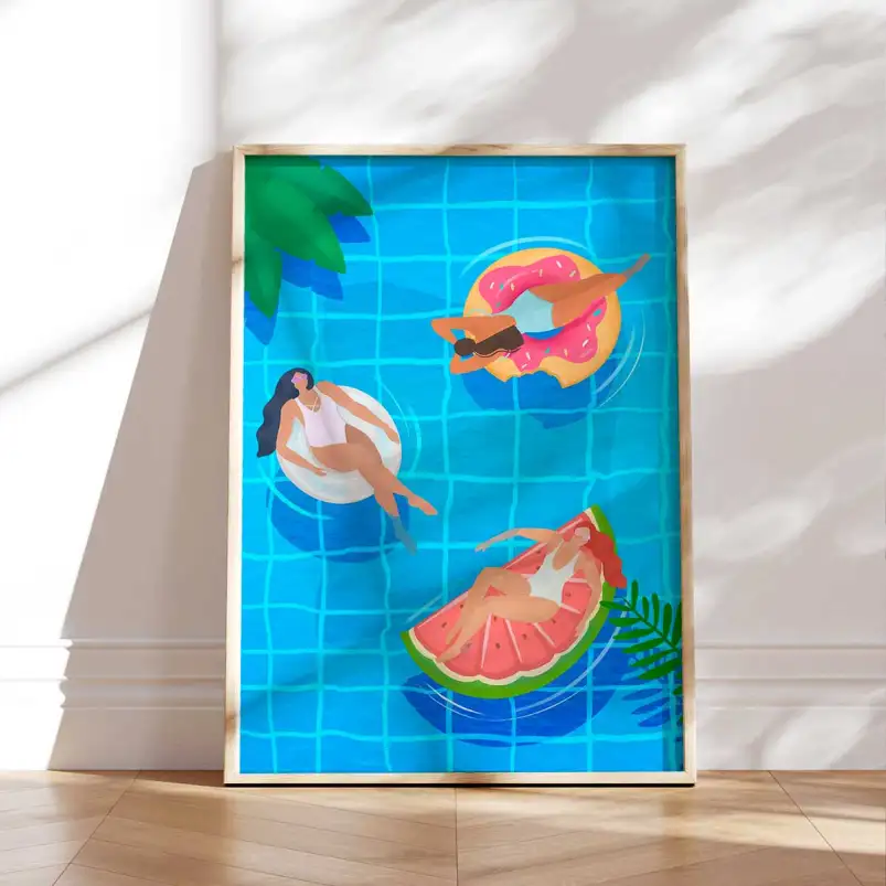 Affiche piscine estivale
