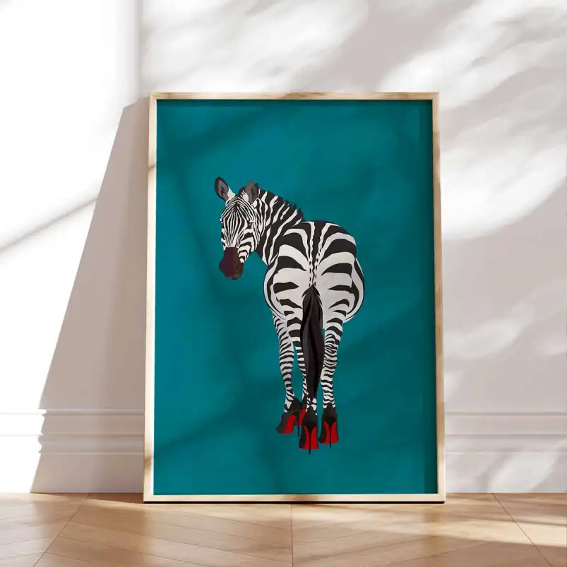 Affiche zèbre fantaisie