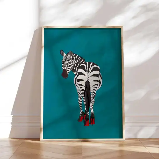 Affiche zèbre fantaisie