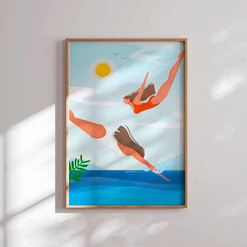 Affiche plongée esprit bord de mer
