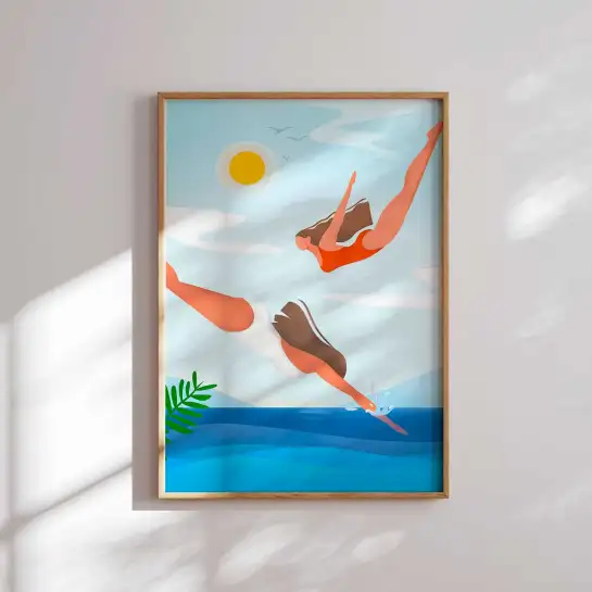 Affiche plongée esprit bord de mer
