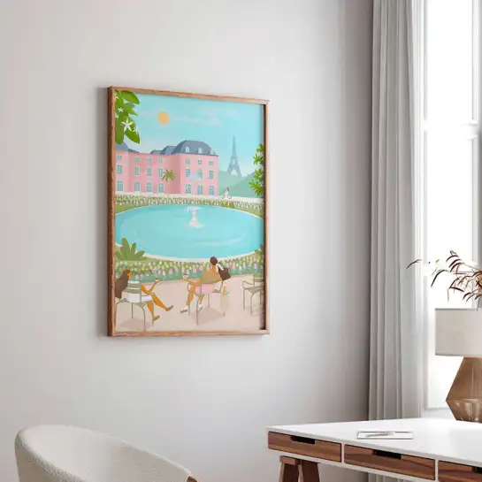 Affiche Paris Tour Eiffel et Jardin du Luxembourg