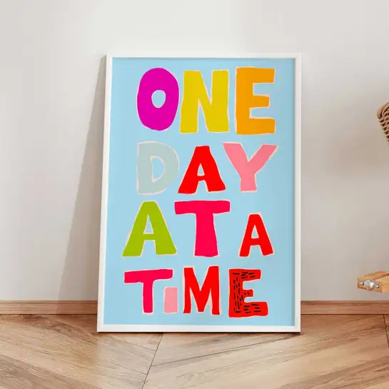 Affiche citation motivante typographie colorée