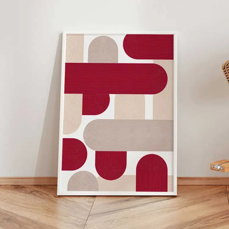 Affiche géométrique rétro motifs graphiques vintage