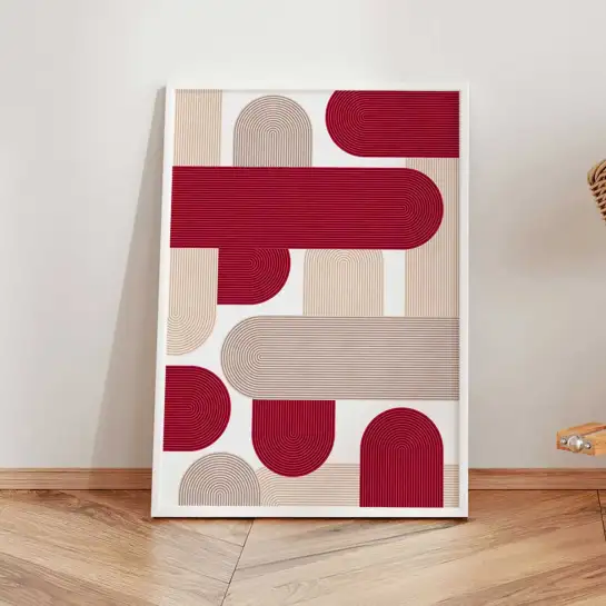 Affiche géométrique rétro motifs graphiques vintage