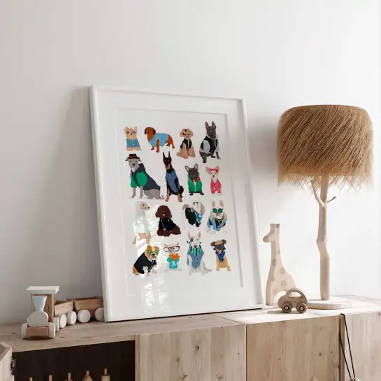 Affiche chiens stylés