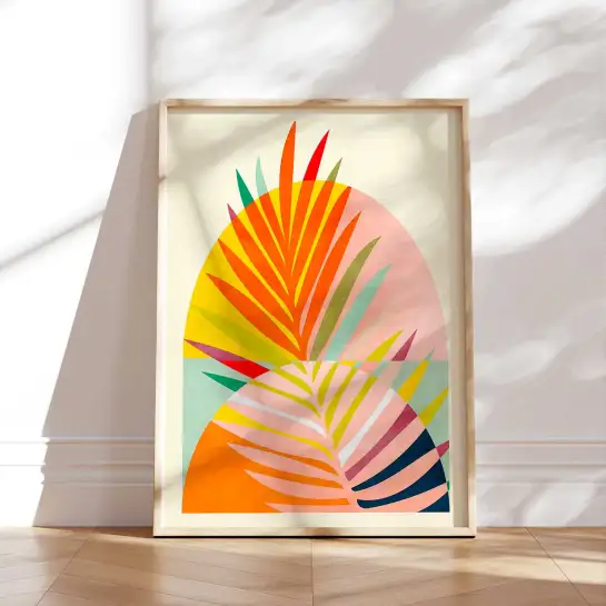 Affiche feuilles tropicales