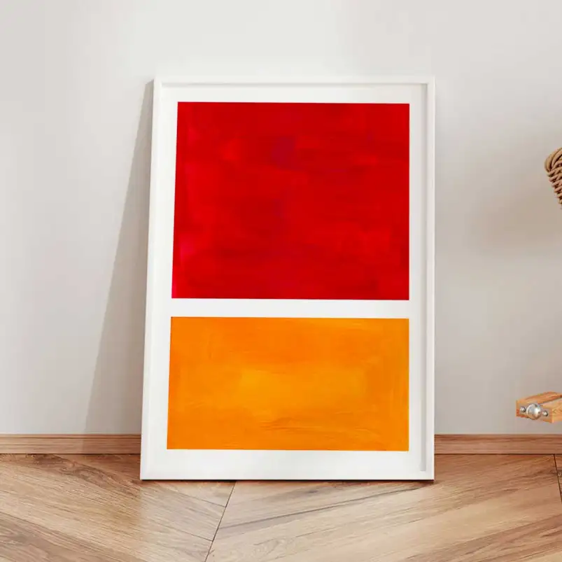Affiche minimaliste rouge et orange