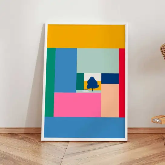 Affiche paysage abstrait géométrique