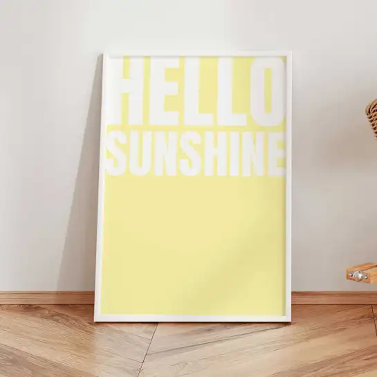 Tableau typographique jaune soleil