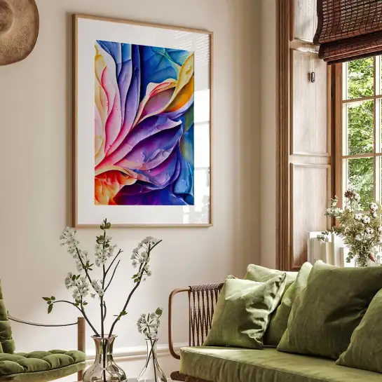 Affiche relief abstrait rose et violet