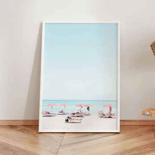 Affiche farniente bord de mer pastel