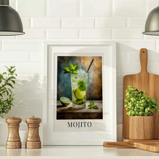 Affiche mojito vintage et citron
