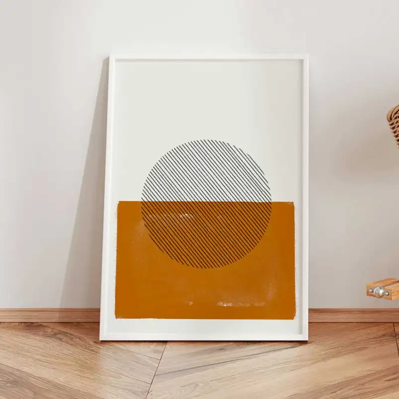 Tableau abstrait composition géométrique minimaliste
